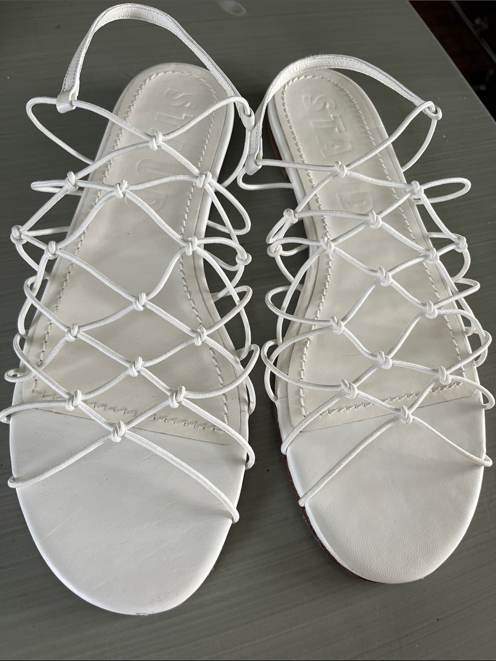 Staud Sandals White Sz 39 1/2 Sz 9.5
